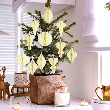Nezyo Christmas Honeycomb Balls 12 Pcs for Holiday Decor