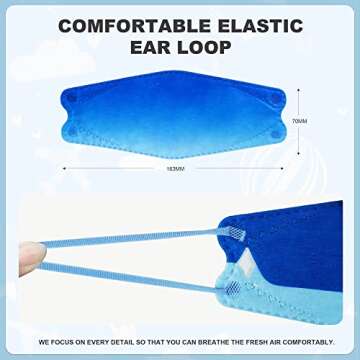 Sheal 50PCS Disposable 4-Layer Kids Face Masks - Protection & Breathable Comfort