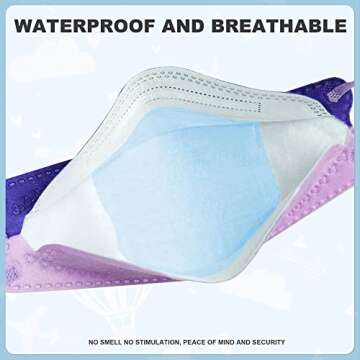 Sheal Kids 4-Layer Disposable Masks - 50 Pack for Kids