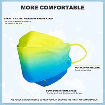 Sheal Kids 4-Layer Disposable Masks - 50 Pack for Kids