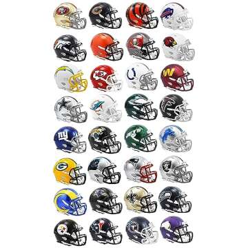 All 32 NFL Current Riddell SPEED Revolution Mini Football Helmets - All New in Individual Riddell Bo...