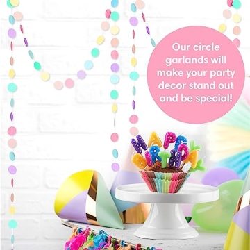 Chloe Elizabeth Rainbow Pastel Circle Garland for Parties