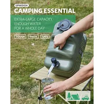 UPWOIGH Camping Water Container, 6.6 Gallon Big Water Jug(25L), Truly No Leakage Water Storage, Military Green Water Tank,BPA Free Overlanding Gear