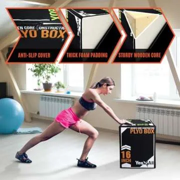 Yes4All 3 in 1 Soft Plyo Box Wooden Core, Foam Plyometric Box for Exercise, Plyometric Training, Ava...