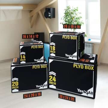 Yes4All 3 in 1 Soft Plyo Box Wooden Core, Foam Plyometric Box for Exercise, Plyometric Training, Available in 4 Sizes