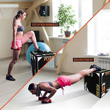 Yes4All 3 in 1 Soft Plyo Box Wooden Core, Foam Plyometric Box for Exercise, Plyometric Training, Available in 4 Sizes