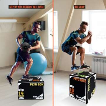 Yes4All 3 in 1 Soft Plyo Box Wooden Core, Foam Plyometric Box for Exercise, Plyometric Training, Available in 4 Sizes