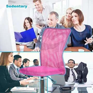 Ergonomic Mesh Office Chair with Lumbar Support - Pink