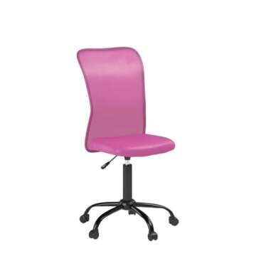 Ergonomic Office Chair Cheap Desk Chair Mesh Computer Chair with Lumbar Support No Arms Swivel Rolling Executive Chair for Back Pain,Pink 2 Pack