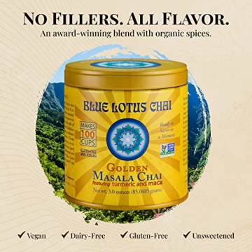 Blue Lotus Golden Masala Chai - 100 Cups of Authentic Flavor