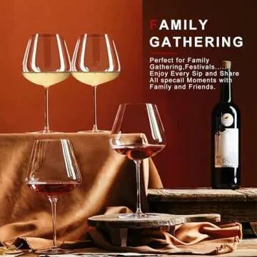 Super Large 30OZ Wine Glasses-Hand Blown Crystal Giant Wine Glasses, Big Burgundy Glasses Oversized, Red White Wine,Luxury, Elegant, Ideal Gift for Women,Men,Christmas,Anniversary,Birthday (Pack of 4)