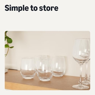 Amazon Basics Stemless Red Wine Glass Set - 18 oz