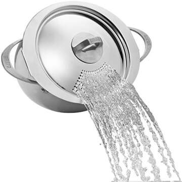 Bialetti 6 Quart Pasta Pot with Strainer Lid - Versatile Stainless Steel Cookware for All Occasions