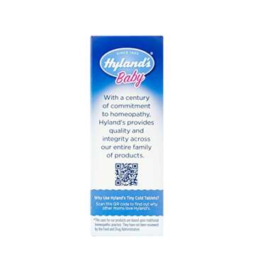 Hyland's Baby Tiny Cold Tablets, Nighttime, Infant and Baby Cold Medicine, Decongestant, Runny Nose, Cough, & Occassional Sleeplessness Relief Due to Colds, 125 Quick-Dissolving Tablets