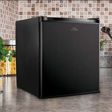 Commercial Cool CCR16B Compact Single Door Refrigerator and Freezer - 1.6 Cu. Ft. Mini Fridge - Idea...
