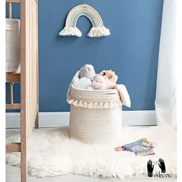 Mkono Macrame Decorative Basket for Elegant Storage Solutions