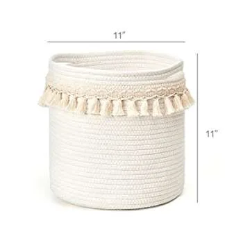 Mkono Macrame Decorative Basket for Elegant Storage Solutions