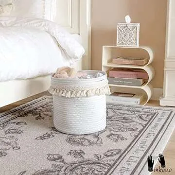 Mkono Macrame Decorative Basket for Elegant Storage Solutions
