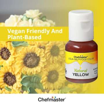 Chefmaster - Natural Liqua-Gel Food Coloring Kit - Natural Gel Food Coloring - 4 Count Pack - Plant-Based Ingredients, Naturally Vibrant Colors, Blends Easily - Made in the USA