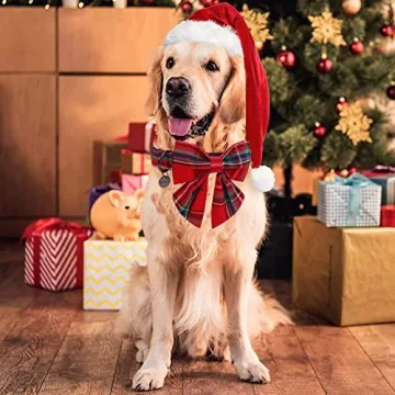 DOGWONG Christmas Dog Collar with Sailor Bow for Dogs