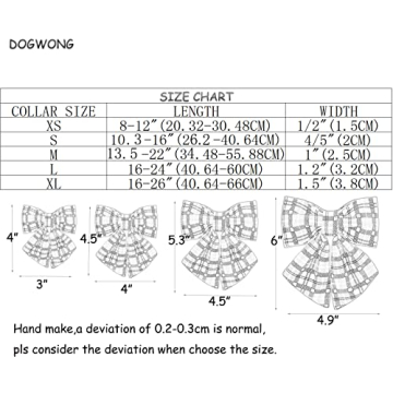 DOGWONG Christmas Dog Collar with Sailor Bow for Dogs