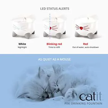 Catit PIXI Drinking Fountain – Cat Water Fountain with Triple Filter and Ergonomic Drinking Options, Pink