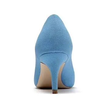 Elegant Mettesally Suede Pumps for Women - Light Blue