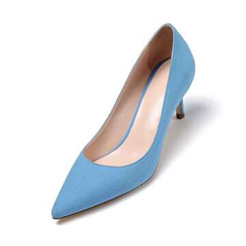 Elegant Mettesally Suede Pumps for Women - Light Blue