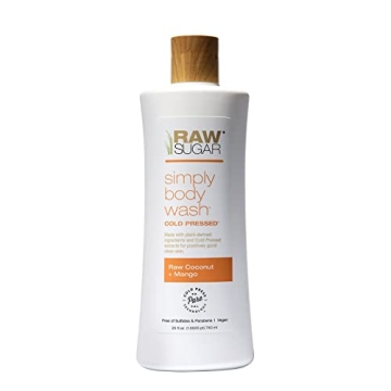 RAW SUGAR Simply Body Wash, 25 Fl Oz Tropical Cleanser with Natural Ingredients