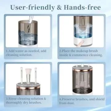 Electric Makeup Brush Cleaner, Quick Efficient Machine for Deep Cleaning All Types of Brushes, Portable Compact Design for Travel Home Use, for Makeup Lovers & Professionals