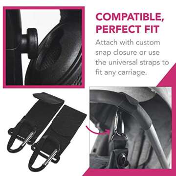 Baby & Beyond Essential Bag, Compatible with Doona Car Seat Stroller, with additional hooks and straps to be compatible with any universal stroller, Converts into Tote Diaper Bag