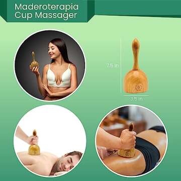4 Pcs Wood Therapy Massage Tools, Wooden Massage Roller, Maderoterapia kit for Body Shaping, Lymphat...