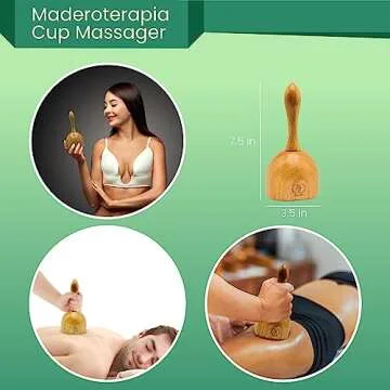 4 Pcs Wood Therapy Massage Tools, Wooden Massage Roller, Maderoterapia kit for Body Shaping, Lymphat...