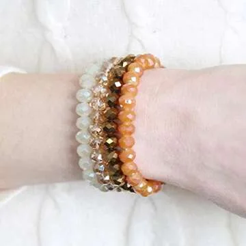 RIAH FASHION Bohemian Multi-Layer Beaded Stacking Bracelet - Versatile Stretch Strand Statement Wrap...