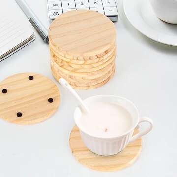 DIY Unfinished Wood Coasters Kit - 12 Pack 4 Inch