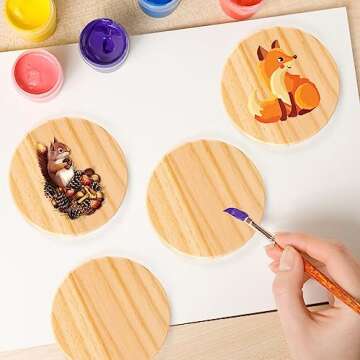 DIY Unfinished Wood Coasters Kit - 12 Pack 4 Inch