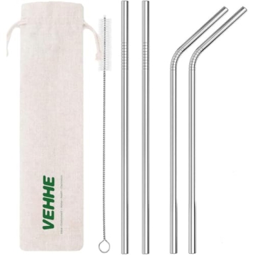 VEHHE Stainless Steel Reusable Straws for Tall Tumblers