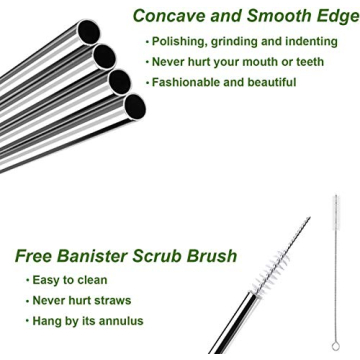 VEHHE Stainless Steel Reusable Straws for Tall Tumblers