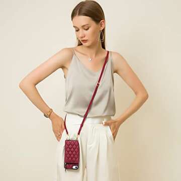 LAMEEKU Wallet Case Compatible with iPhone iPhone SE 2022 5G, iPhone 7 Crossbody Case iPhone 7 Quilt...