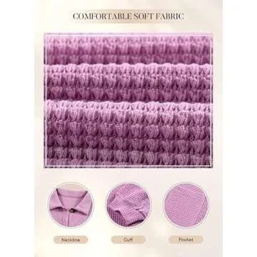 SHEWIN Womens Waffle Knit Oversized Shacket Long Sleeve Button Down Shirts Loose Fit Casual V Neck Summer Tops Womens Spring Fashion 2025, US 20-22(2XL), Purple