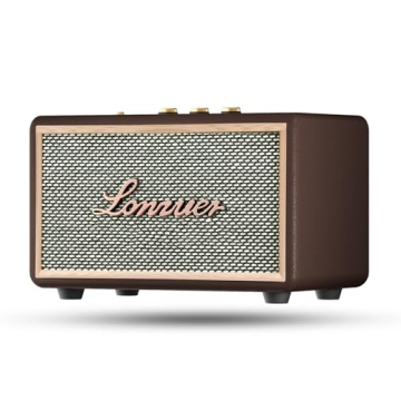 Lonzuer Retro Wooden Portable Wireless 10000mAh Battery 80W Loud Bass Subwoofer TWS Bluetooth Speake...