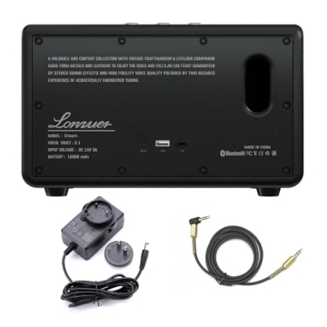 Lonzuer Retro 80W Loud Bass Bluetooth Speaker - Wireless