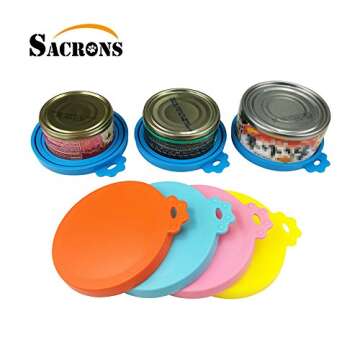 SACRONS Can Covers Universal Silicone Can Lids for Pet Food Cans Fits Most Standard Size Dog and Cat Can Tops BPA Free