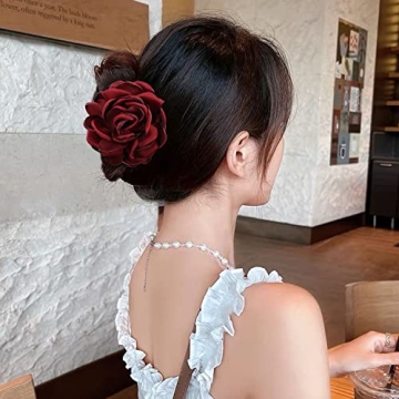 Elegant Rose Flower Hair Claw Clips for All Hair Types