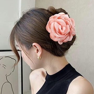 Elegant Rose Flower Hair Claw Clips for All Hair Types