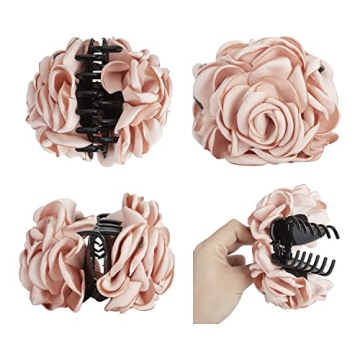 Elegant Rose Flower Hair Claw Clips for All Hair Types
