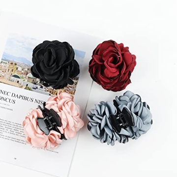 Elegant Rose Flower Hair Claw Clips for All Hair Types
