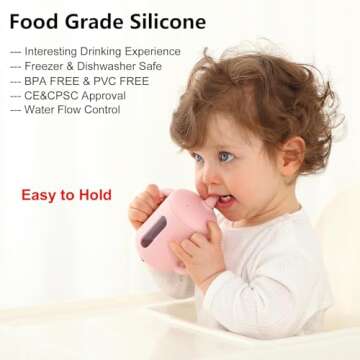 Seposeve Leak-Proof Silicone Sippy Cups for Babies