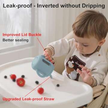 Seposeve Leak-Proof Silicone Sippy Cups for Babies