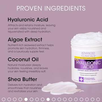Advanced Clinicals Hyaluronic Acid Body Lotion & Face Moisturizer W/Vitamin E | Hydrating Firming Lo...